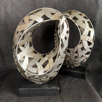 sculptuur, Paire de sculptures abstraites contemporaines en
