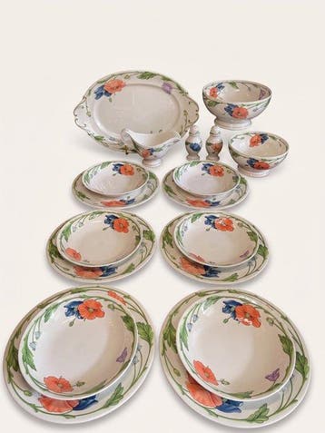 Villeroy & Boch - Eetservies voor 6 - Porselein - Klaproos