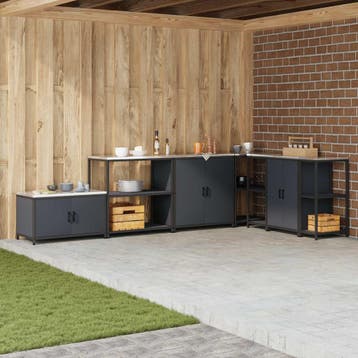 vidaXL Keukenplankeenheid HATTEM Antracietkleurig 90 x 50 x, Verzenden, Nieuw