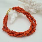 Koraal - Zilver, Verguld - Armband - CORALLO MEDITERRANEO, Antiek en Kunst
