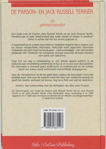 De Parson- en Jack Russell terrier als gezelschapsdier /, Verzenden, Gelezen, P. Bosman
