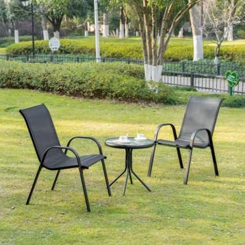 2 Stapelbare Tuinstoelen – Ademend Mesh en Weerbestendig, Tuin en Terras, Verzenden, Nieuw