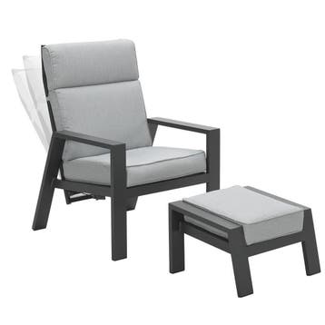 Garden Impressions Max verstelbare stoel met voetenbank!, Tuin en Terras, Tuinsets en Loungesets, Ophalen of Verzenden, Nieuw