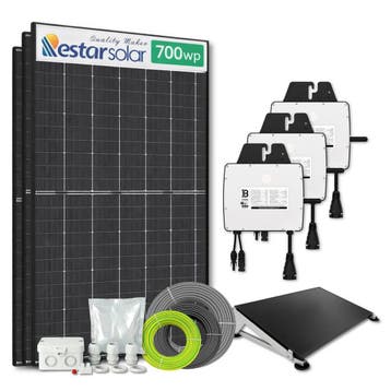 Zonnepanelen Pakket Platdak 2.1 kW 3x 700Wp Micro-omv., Ophalen of Verzenden, Nieuw