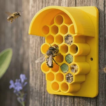 Geel Insectenhotel voor Nuttige Insecten - Kleine Bijenwonin