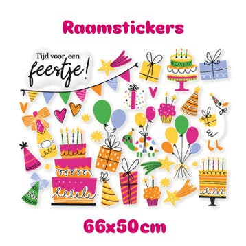 Raamstickers feestje - kinderfeestje - verjaardag - raamv..., Ophalen of Verzenden, Nieuw