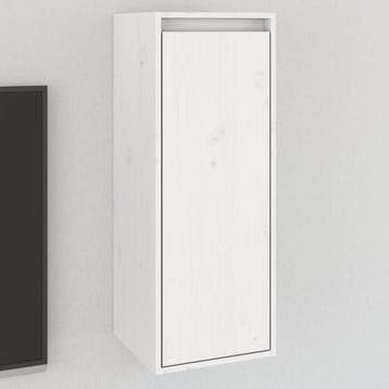 vidaXL Wandkast 30x30x80 cm massief grenenhout wit, Verzenden, Nieuw