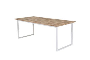 Eettafel  Carin  200x90 cm  Teak  Wit  Jörn, Verzenden, Nieuw
