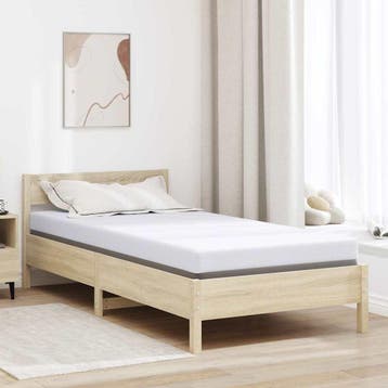 vidaXL Traagschuimmatras topper 90 x 190 cm Thick Stof-100%, Huis en Inrichting, Slaapkamer | Beddengoed, Verzenden, Nieuw, Wit