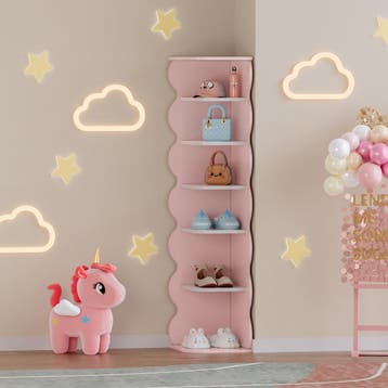 Kinderschoenenrek Vestnes 108x27x27 cm roze en wit [en.casa], Verzenden, Nieuw