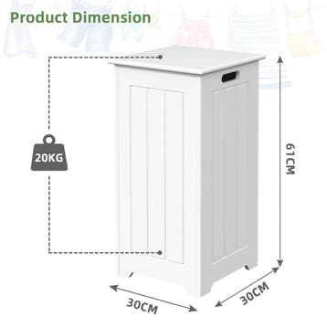 2dekans | coast 35L Vrijstaande Wasmand - 30×30×61 cm - Wit, Ophalen of Verzenden, Zo goed als nieuw, Wit