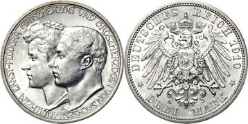 3 Mark 1910 Sachsen-weimar-eisenach Wilhelm Ernst 1901-1918, Verzenden