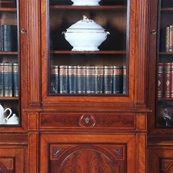 Bibliotheekkast 260 m hoog  met 6 deuren en dubbel break fro, Antiek en Kunst, Ophalen of Verzenden