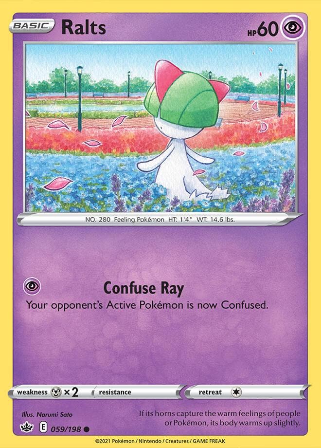 Ralts 059/198 Chilling Reign, Hobby en Vrije tijd, Verzamelkaartspellen | Pokémon, Losse kaart, Nieuw, Foil, Ophalen of Verzenden