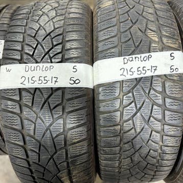 2x 215-55-17 Dunlop Winter 2x 5mm €50 Per Band 215 55 17, Ophalen, 17 inch, Winterbanden, Band(en)