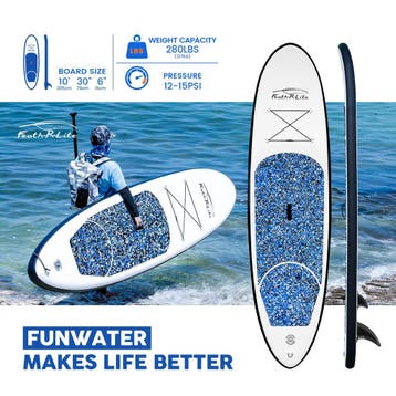 Sup Board - Opblaasbaar Paddle Board - 127 kg - Blauw/Wit -, Verzenden, Zo goed als nieuw