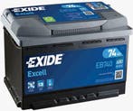 Exide EB740 Accu 74AH Batterij 680A 12V 278 x 175 x 190 V..., Ophalen of Verzenden, Nieuw