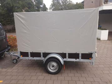 Te huur grote aanhanger met huif 258x131cm, Verhuur, EDE, Auto diversen, Aanhangers en Bagagewagens, Ophalen, Zo goed als nieuw