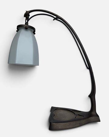 Vintage Art Deco stijl - Bureaulamp - Gegoten messing, Antiek en Kunst