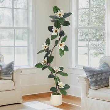 Kunst Magnolia Boom met Witte Pot - 150/180/210cm - Luxe Kun, Verzenden, Nieuw