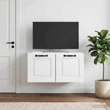 vidaXL Wandbeugel TV-kast Hoogglans Wit 59,5 x 41 x 30 cm, Huis en Inrichting, Kasten | Televisiemeubels, Minder dan 50 cm, Verzenden