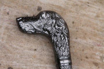 jachthond Wandelstok - Aluminium, Antiek en Kunst