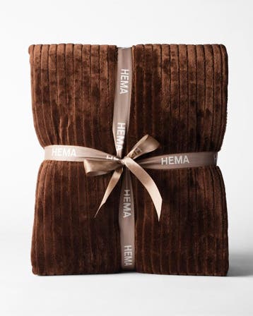 HEMA Plaid 150x130cm sherpa bruin, Huis en Inrichting, Woonaccessoires | Plaids en Woondekens, Verzenden, Nieuw