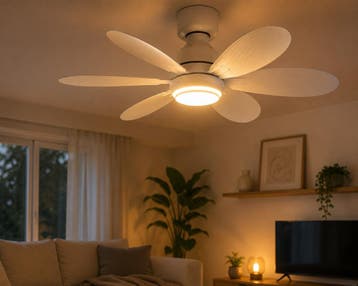 Plafondventilator E27 met LED 42 cm Wit | 3 Snelheden, Witgoed en Apparatuur, Ventilatoren, Ophalen of Verzenden, Ventilator met afstandsbediening