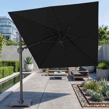Challenger T2 premium zweefparasol 350x260 cm faded black, Tuin en Terras, Ophalen of Verzenden, Nieuw