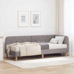 vidaXL Hoekbedframe Taupe 80 x 200 cm Stof, Verzenden, Nieuw, Stof