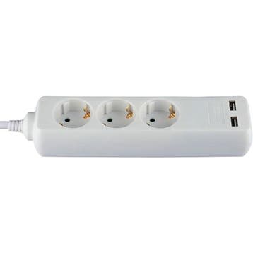 Stekkerdoos met USB - Verlengsnoer met USB - Viron Serino -, Ophalen of Verzenden, Nieuw