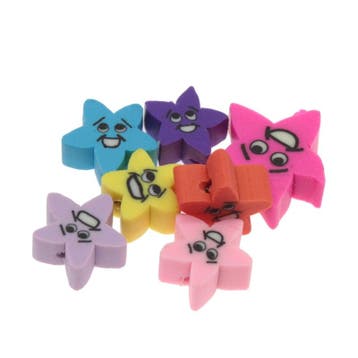 40 x Smiley kralen van Polymeer klei ster mix ca. 9mm, Ophalen of Verzenden, Nieuw, Kraal