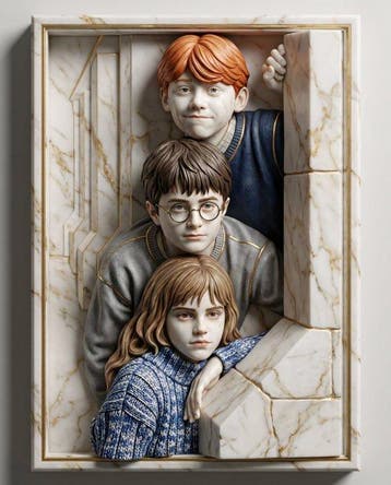 Makayhos - [Canvas] Hogwarts Trio – Wizard Legacy, Verzamelen, Nieuw