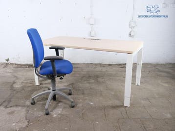 Luxe tweedehands Gispen bureau eiken wit frame 180x90, Gebruikt, Verzenden, Gispen, Overige typen