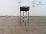 Tweedehands bar kruk zwart PU kunstleer 81 cm met chroom fra, Verzenden, Gebruikt