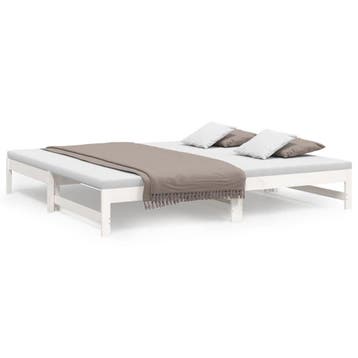 Uitschuifbaar Bed | 80x200cm | B-keuze | 47% Voordeel, Wit, Tweepersoons, Ophalen of Verzenden, Zo goed als nieuw