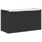 vidaXL Opbergbank met kussen voor buiten 100 cm poly rattan, Tuin en Terras, Verzenden, Nieuw