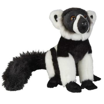 Vari/maki aap knuffel - pluche - zwart/wit - 28 cm, Verzenden, Nieuw