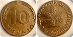 Duitsland 10 Pfennig 1950 F Messing artfremder Rohling, z..., Verzenden