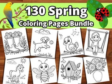 Lente Kleurplaten Digitale Download Direct Printen | PDF, Hobby en Vrije tijd, Tekenen, Nieuw, Papier, Schets- of Tekenboek