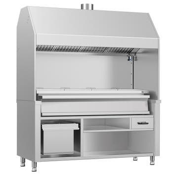 GGM Gastro | Houtskoolgrill BERLIN - 1760mm - 4 |, Verzenden, Nieuw in verpakking, Fornuis, Frituur en Grillen