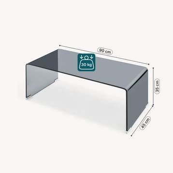 Salontafel Väsas gehard glas 90x90x35 cm grijs [en.casa], Verzenden, Nieuw
