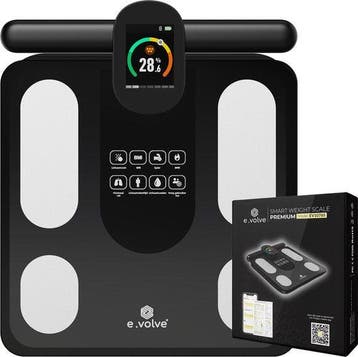 2dekans | e.volve premium Personenweegschaal Digitaal Zwart, Ophalen of Verzenden, Zo goed als nieuw