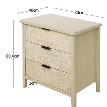 Houten Archiefkast met 3 Lades – Reliëfontwerp, Nieuw