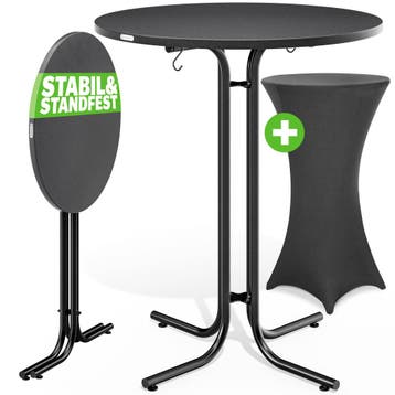 Statafel Grijs 110x70cm + statafelhoes Grijs Ø70cm, Verzenden, Nieuw
