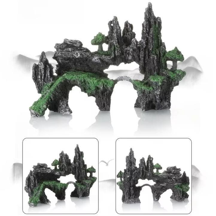 Aquarium Rotstuin Decoratie Berg met Brug Ornament, Dieren en Toebehoren, Vissen | Aquaria en Toebehoren, Nieuw, Verzenden