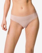 HEMA Damesstring micro lasercut met kant beige 3+1 gratis, Kleding | Dames, Verzenden, Beige