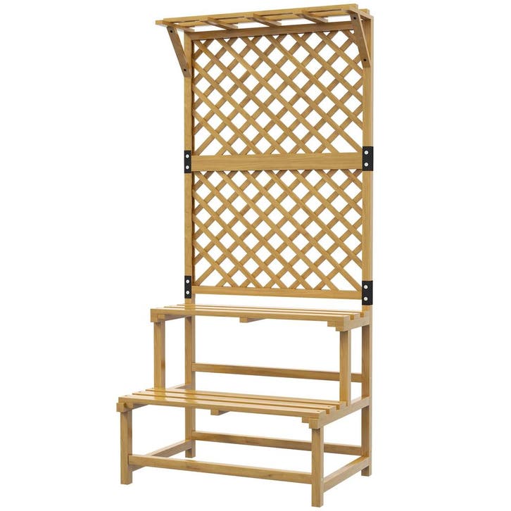 Plantenstandaard, Bloemenrek, 2 Verdiepingen, Met Trellis &a, Tuin en Terras, Planten | Bomen, Verzenden