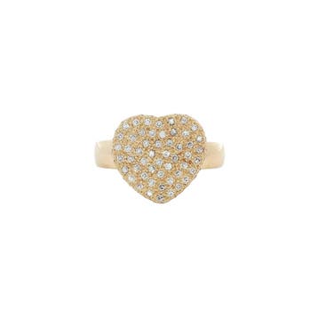 Gouden hart ring met diamant 14 karaat, Verzenden, Zo goed als nieuw, Goud