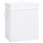 vidaXL Wasmand met 2 vakken 100 L bamboe wit, Verzenden, Nieuw
